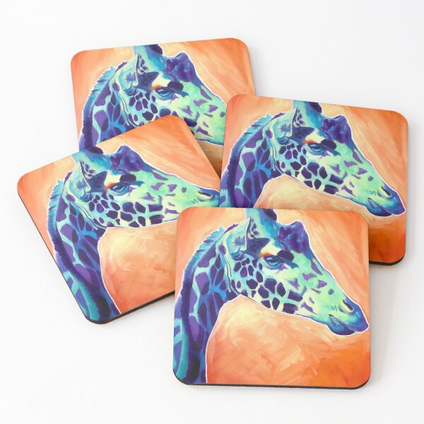 Item preview, Aqua Giraffe - Luscious Giraffe in Aqua and Orange designed and sold by dawgpainter.