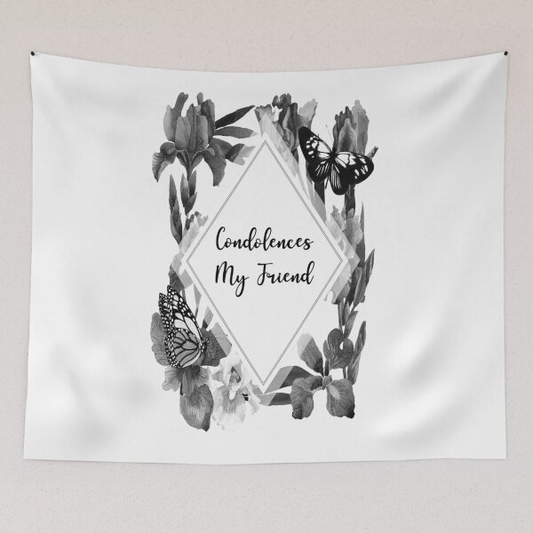 Item preview,  CONDOLENCES MY FRIEND   SYMPATHY CARD BLACK AND WHITE FLORAL - BY ARTISTREE   designed and sold by Artistree.