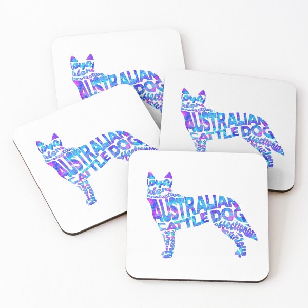 Item preview, Australian Cattle Dog Typographic Watercolor Painting designed and sold by A Deniz Akerman.