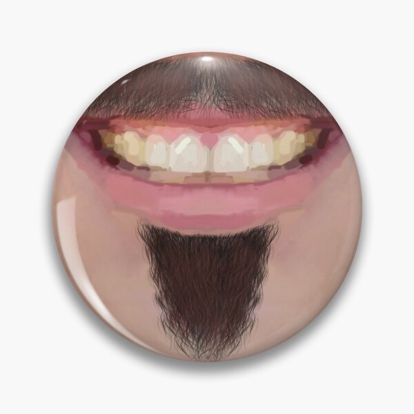 Moustache Soul Patch Facial Hair Male Novelty Face Mask Pin