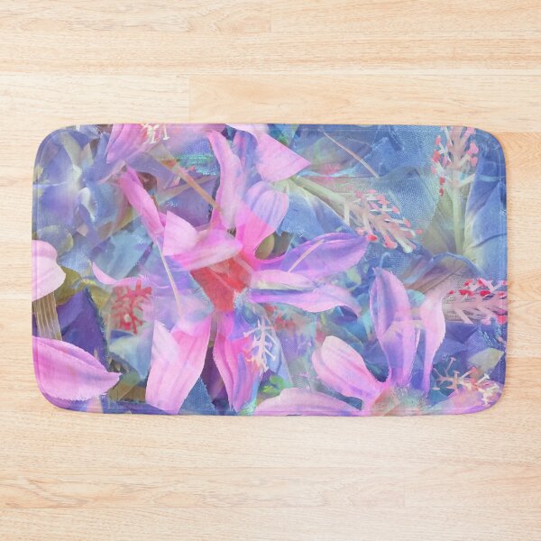 Item preview, blooming pink and blue daisy flower abstract background designed and sold by Mrvell.