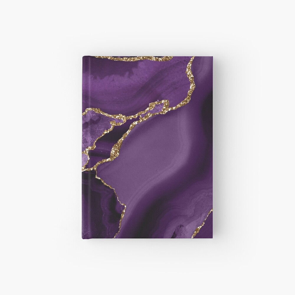 Purple Marble Abstract Landscapes Hardcover Journal