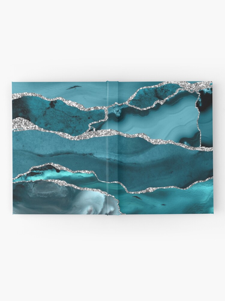 Alternate view of Trend Turquoise Marble Textures Hardcover Journal