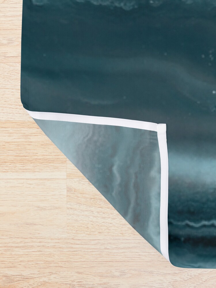 Alternate view of Trend Turquoise Marble Textures Shower Curtain