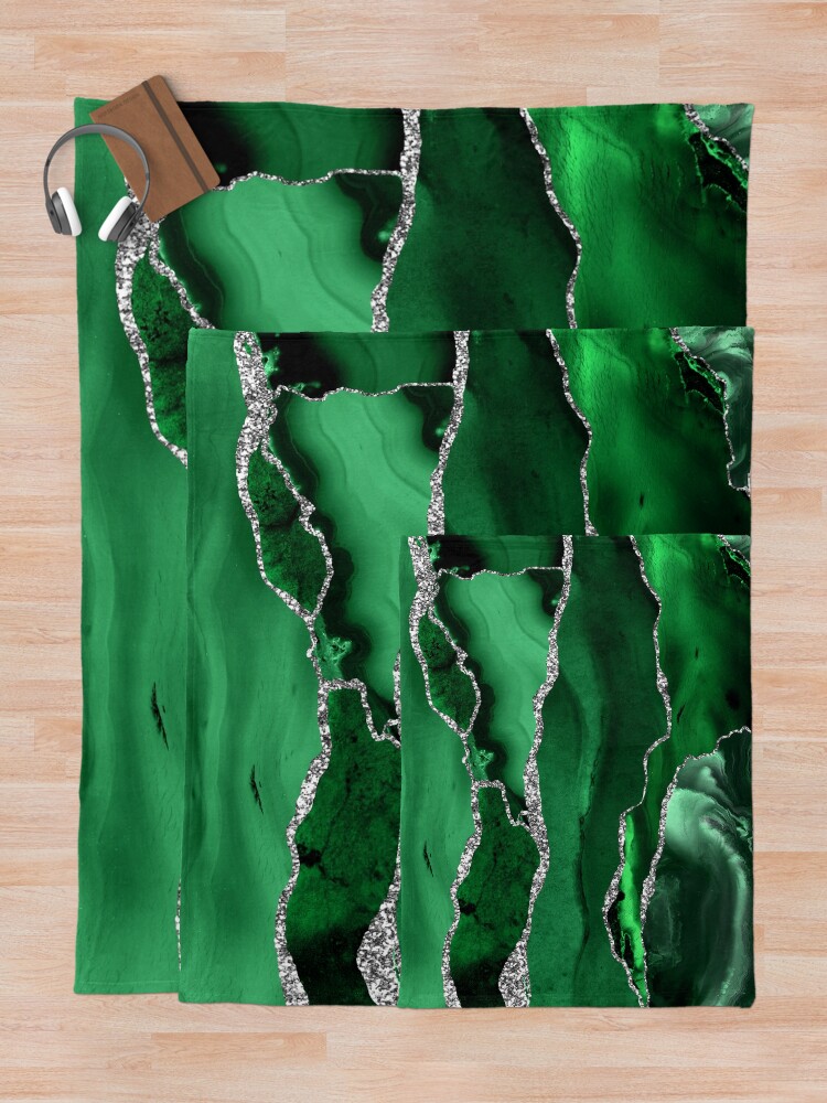 Alternate view of Emerald Malachite Marble Landscapes Throw Blanket