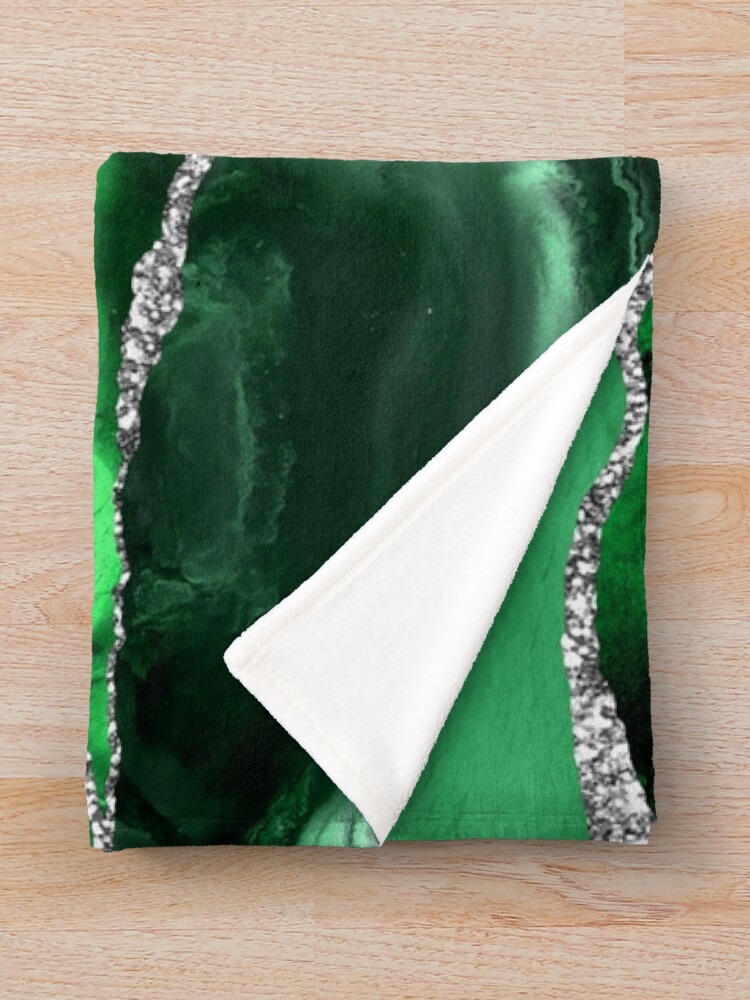 Alternate view of Emerald Malachite Marble Landscapes Throw Blanket