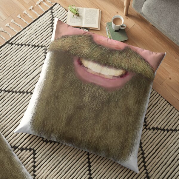 Full Beard Facial Hair Male Novelty Face Mask Floor Pillow