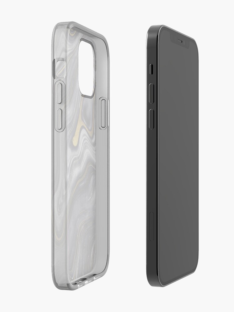 Alternate view of Black Ink Marble with Gold Veins iPhone Case & Cover