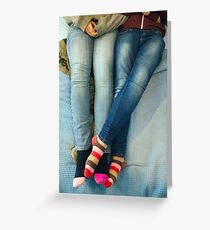 Lesbians And Colourful Socks Greeting Card