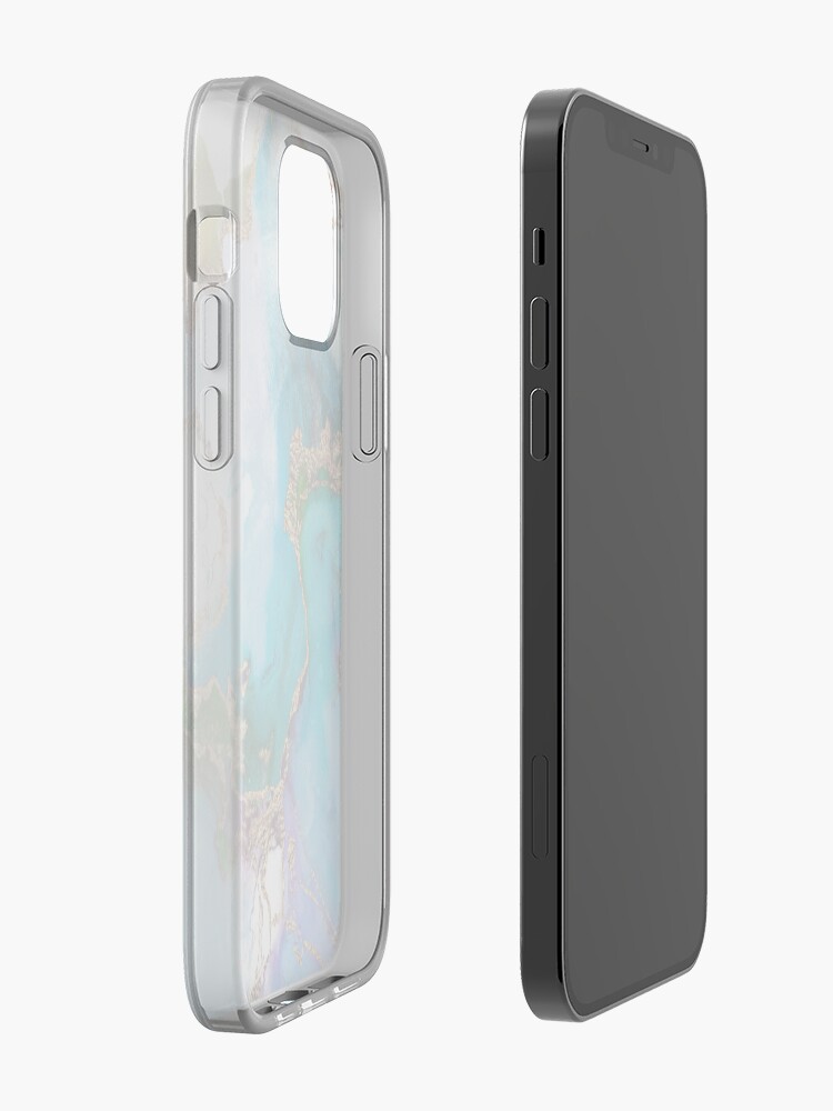 Alternate view of Abstract Marble Mermaid Gemstone With Gold Glitter iPhone Case & Cover