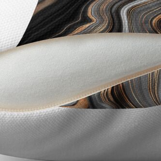 Alternate view of Elegant Black and Gray Marble with Gold Veins Floor Pillow