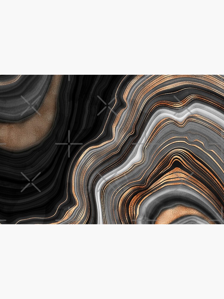 Elegant Black and Gray Faux Marble with Gold Veins by MysticMarble