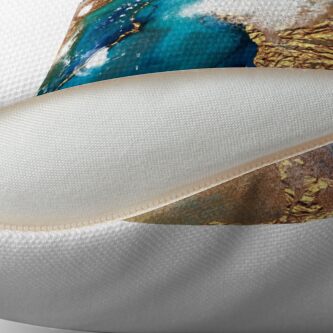 Alternate view of Glamorous gold and blue ink marble texture Floor Pillow