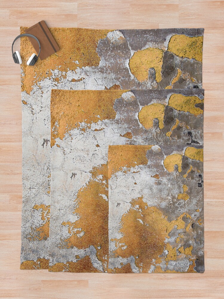 Alternate view of Metalfoil Gold Glamour on Gray Concrete Wall Throw Blanket