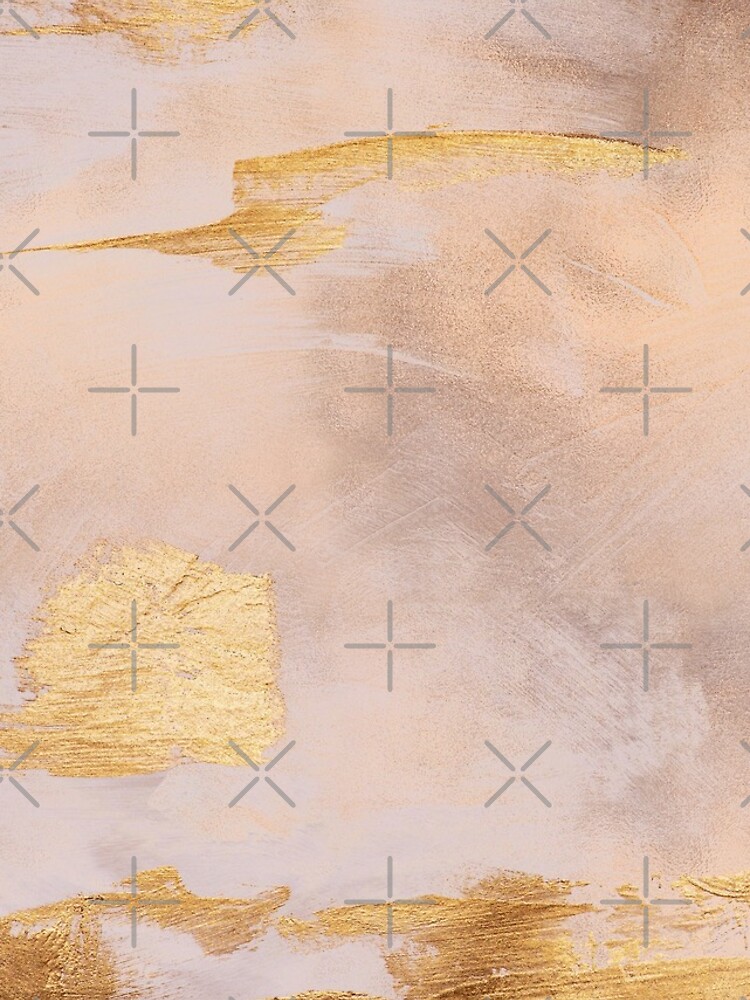 Gold Glamour on Rose Gold Blush Watercolor Texture by MysticMarble