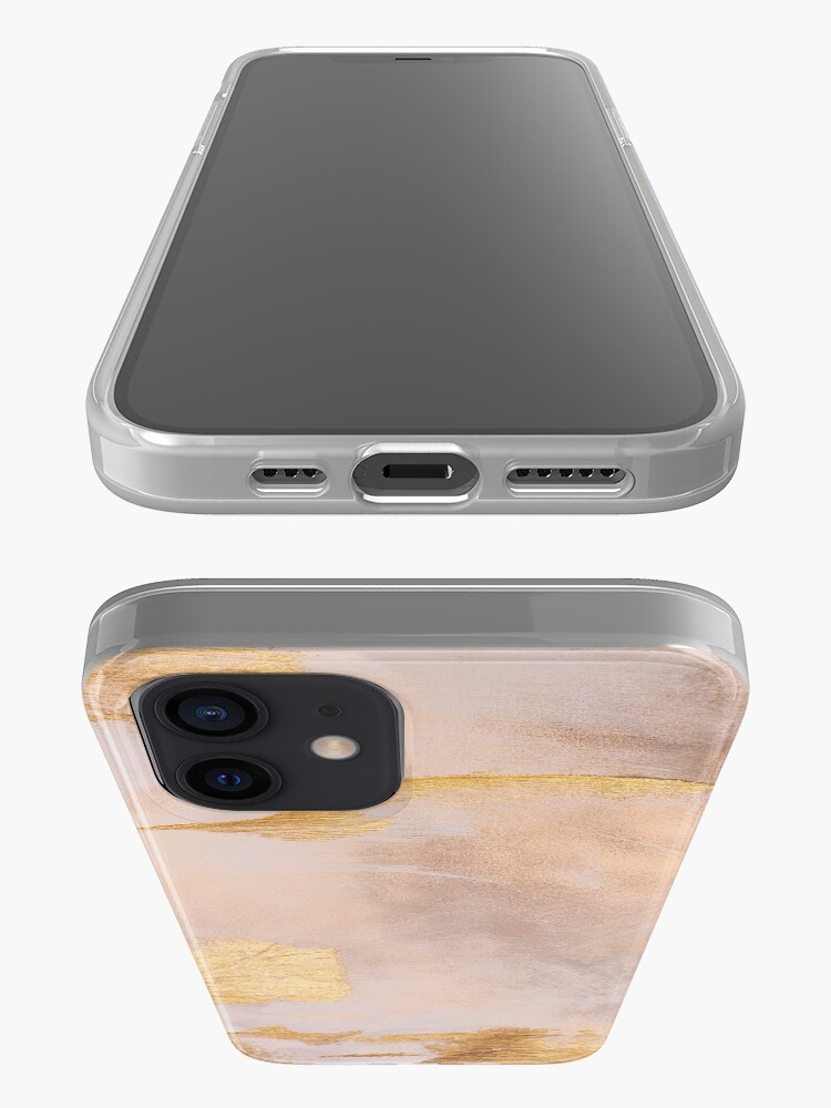 Alternate view of Gold Glamour on Rose Gold Blush Watercolor Texture iPhone Case & Cover