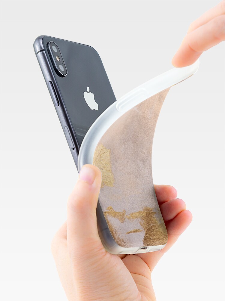 Alternate view of Gold Glamour on Rose Gold Blush Watercolor Texture iPhone Case & Cover