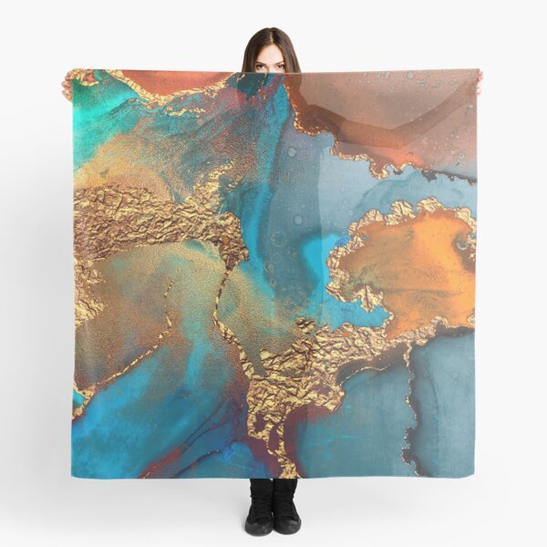 glamorous gold ink autumn texture Scarf