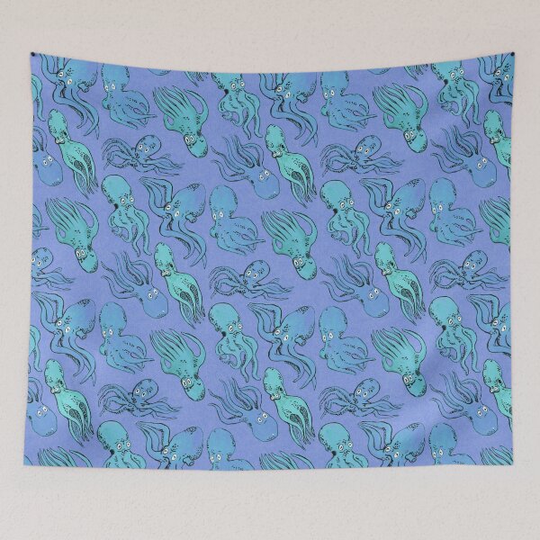 Item preview, octopus pattern - blue designed and sold by KarolinaSt.