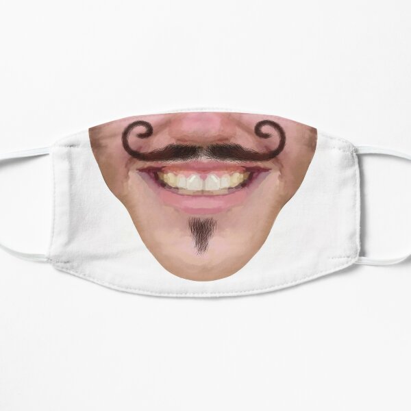 Curly Wax Moustache Facial Hair Male Novelty Face Mask Flat Mask