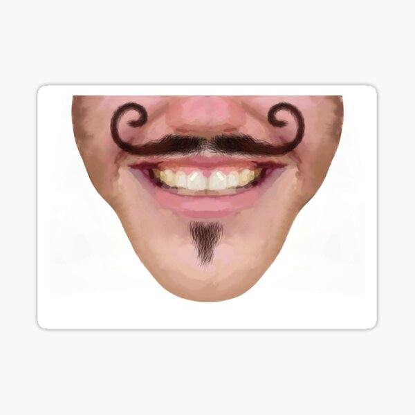 Curly Wax Moustache Facial Hair Male Novelty Face Mask Sticker