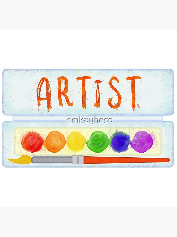 Artist Paint Palette and Brush Watercolor Art Board Print for