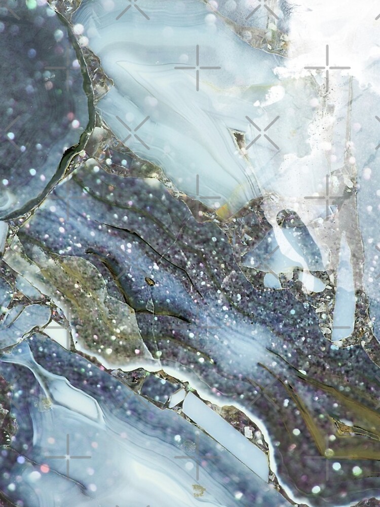 Blue and gray shimmering agate by MysticMarble