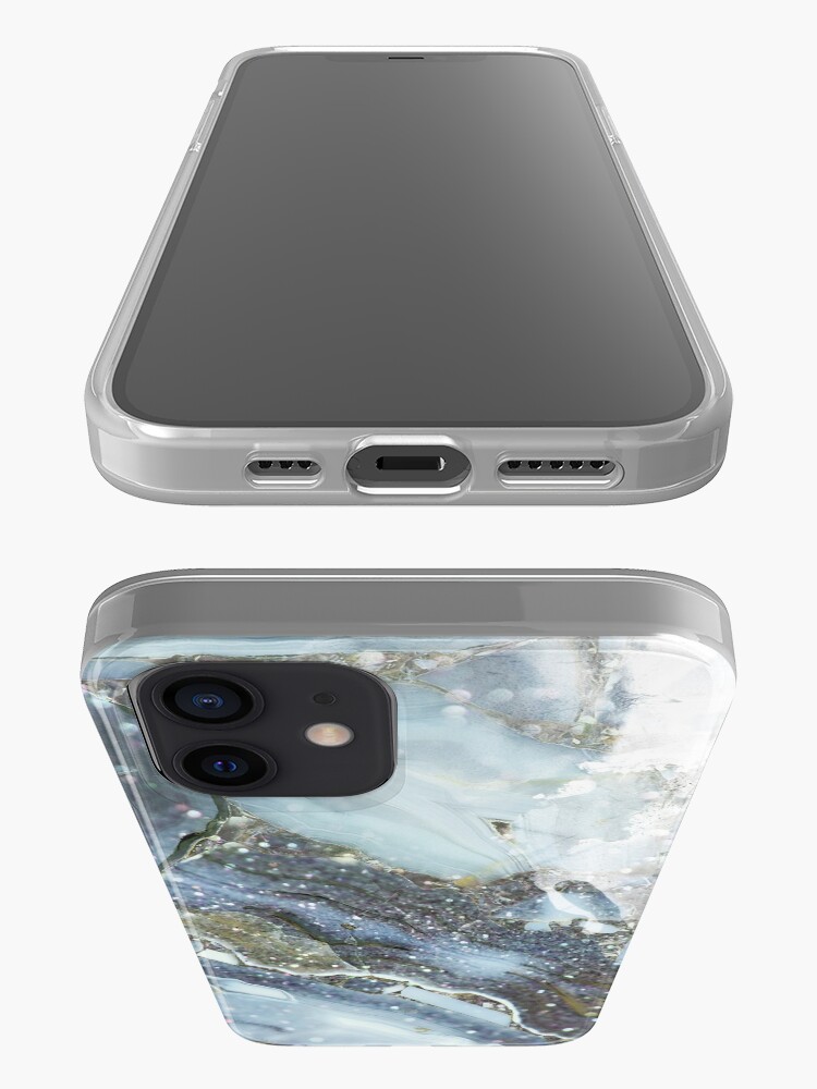 Alternate view of Blue and gray shimmering agate iPhone Case & Cover