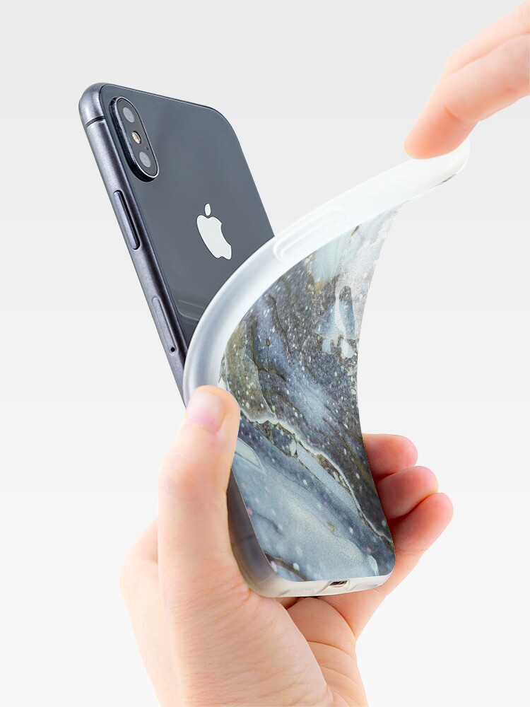 Alternate view of Blue and gray shimmering agate iPhone Case & Cover