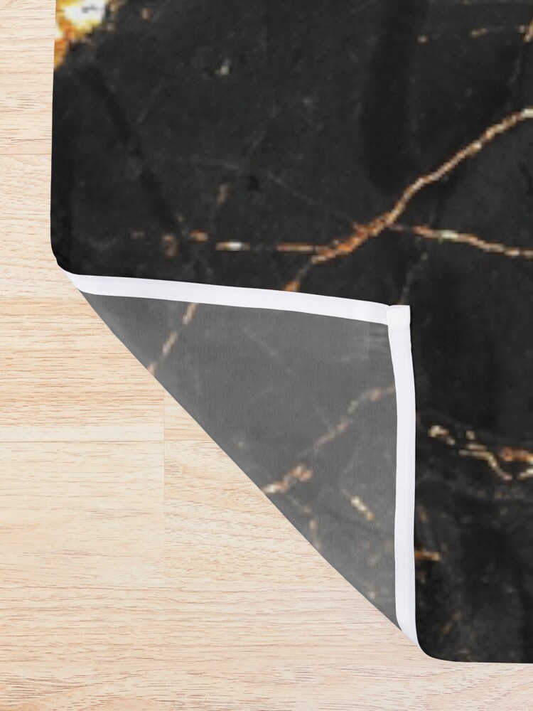 Alternate view of Black marble with gold glitter veins Shower Curtain