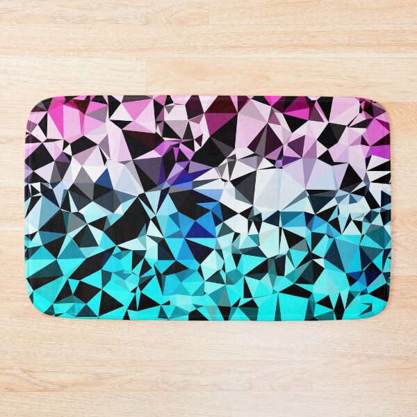 Item preview, geometric triangle pattern abstract in pink blue black designed and sold by Mrvell.