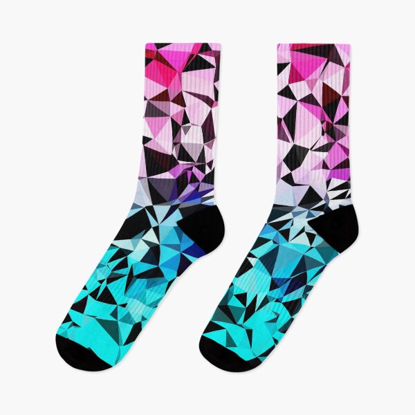 Item preview, geometric triangle pattern abstract in pink blue black designed and sold by Mrvell.