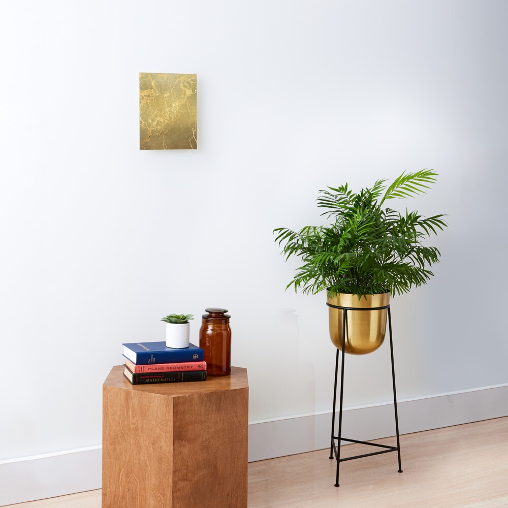 Gold Marble Texture with Gold Veins Mounted Print