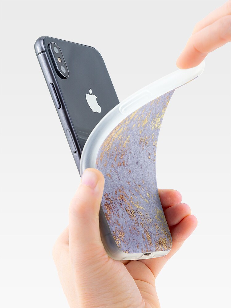 Alternate view of Purple Marble with Gold Veins iPhone Case & Cover