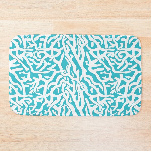 Item preview, Coral Reef Pattern White Aqua Blue Beach designed and sold by emkayhess.
