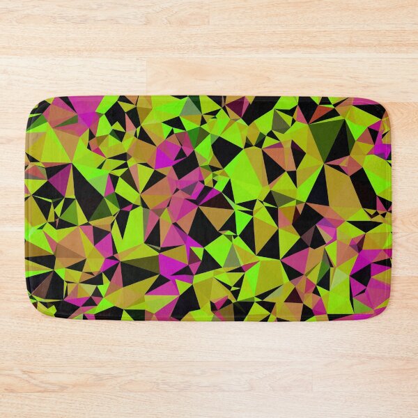 Item preview, geometric triangle pattern abstract in green black pink designed and sold by Mrvell.