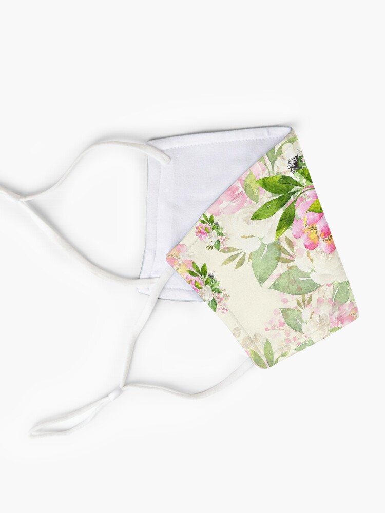 Alternate view of Pink and White Flowers Mask