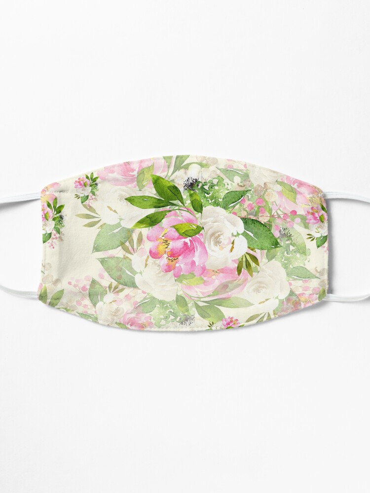 Alternate view of Pink and White Flowers Mask