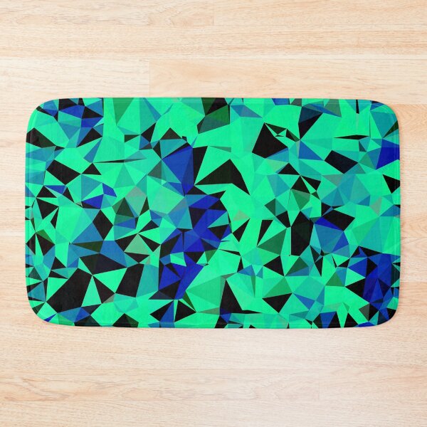 Item preview, geometric triangle pattern abstract in green blue black designed and sold by Mrvell.