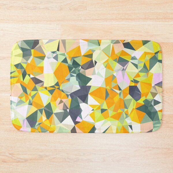 Item preview, geometric triangle pattern abstract in orange green yellow designed and sold by Mrvell.