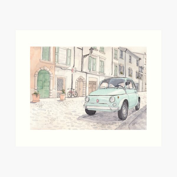 Vintage Fiat 500 Art Print