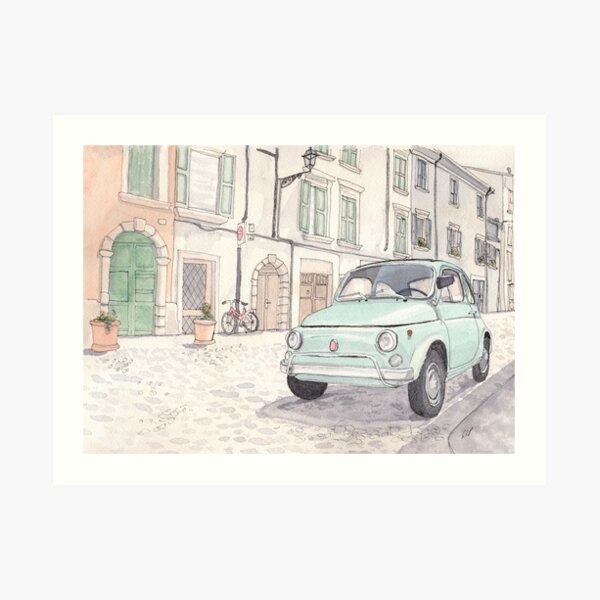 Vintage Fiat 500 Art Print