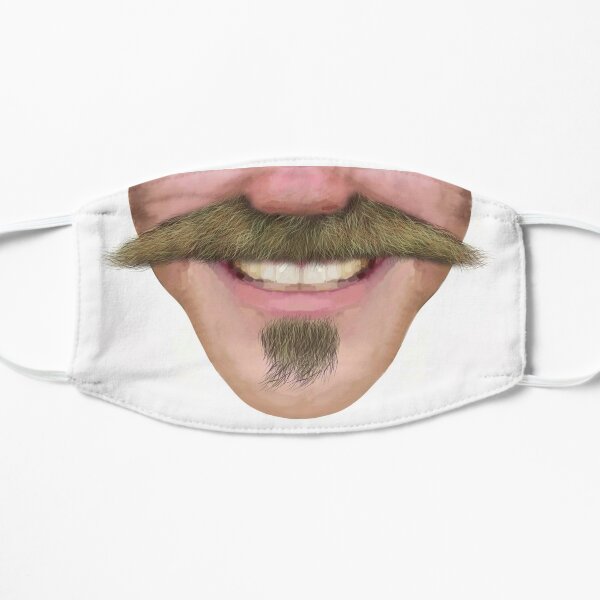 Handlebar Moustache Facial Hair Male Novelty Face Mask Flat Mask