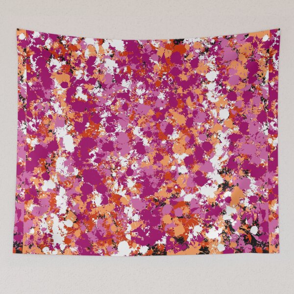 Aperçu de l'œuvre Lesbian Pride Paint Splatter print créée et vendue par OmegaOnyx.