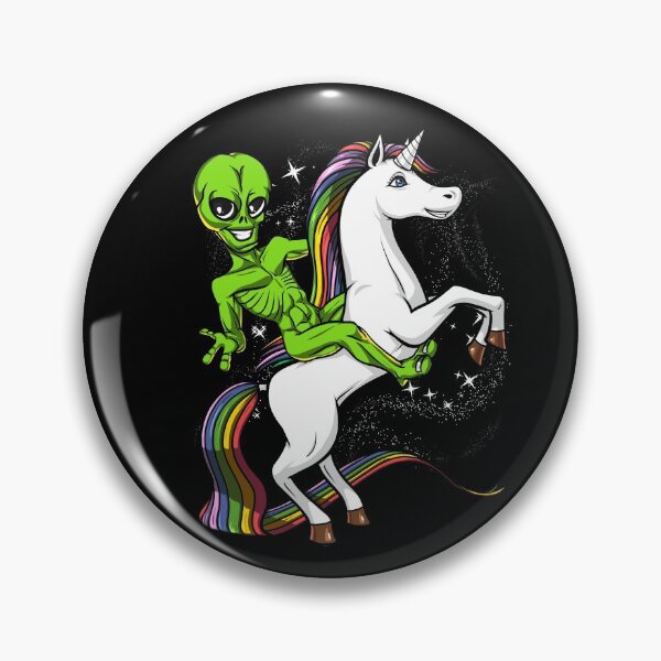 Item preview, Space Alien Riding Unicorn designed and sold by underheaven.