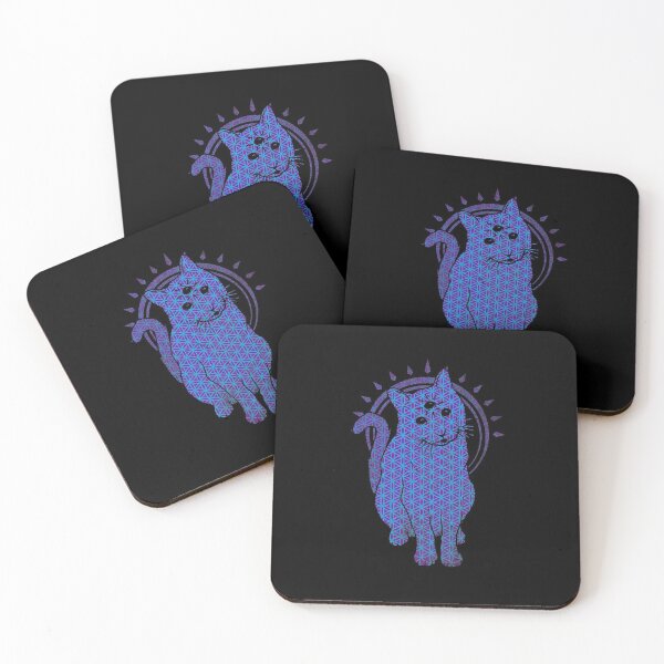 Item preview, Trippy Cat: Blue Flower of life Edition designed and sold by jonah block.
