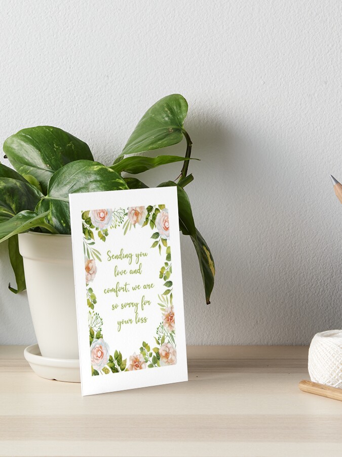 FLORAL SENDING YOU LOVE AND COMFORT SYMPATHY CARD - BY ARTISTREE | Art  Board Print