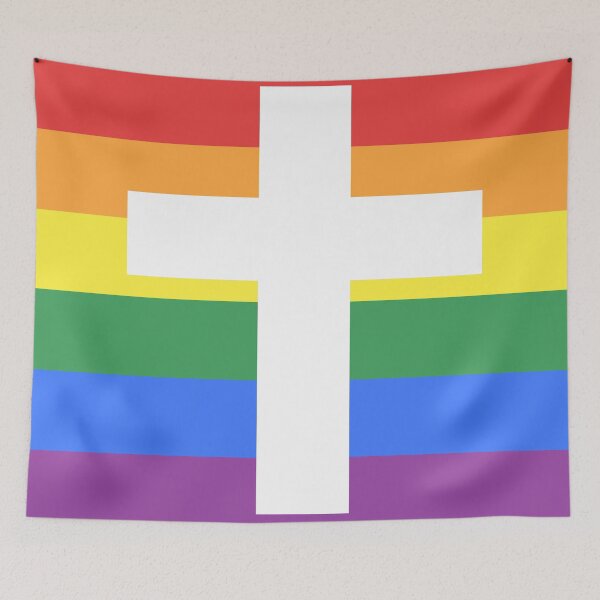Item preview, Christian LGBT+ Pride Flag (v.2) designed and sold by porcupride.
