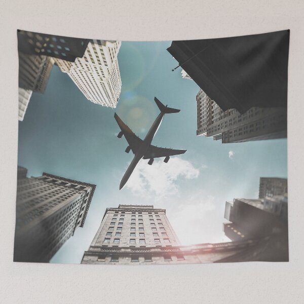 Item preview, nyc downtown with plane designed and sold by franckreporter.
