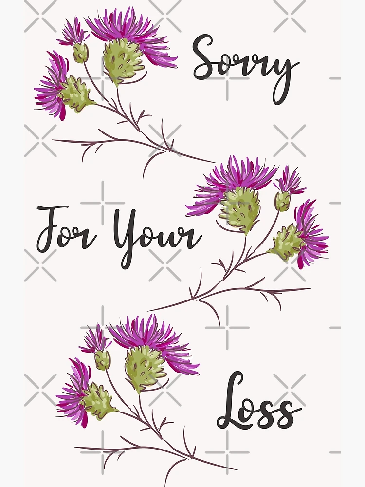 Old English Co. Sorry For Loss Of Your Grandma Card For Friends - Floral Watercolour Lilies Of